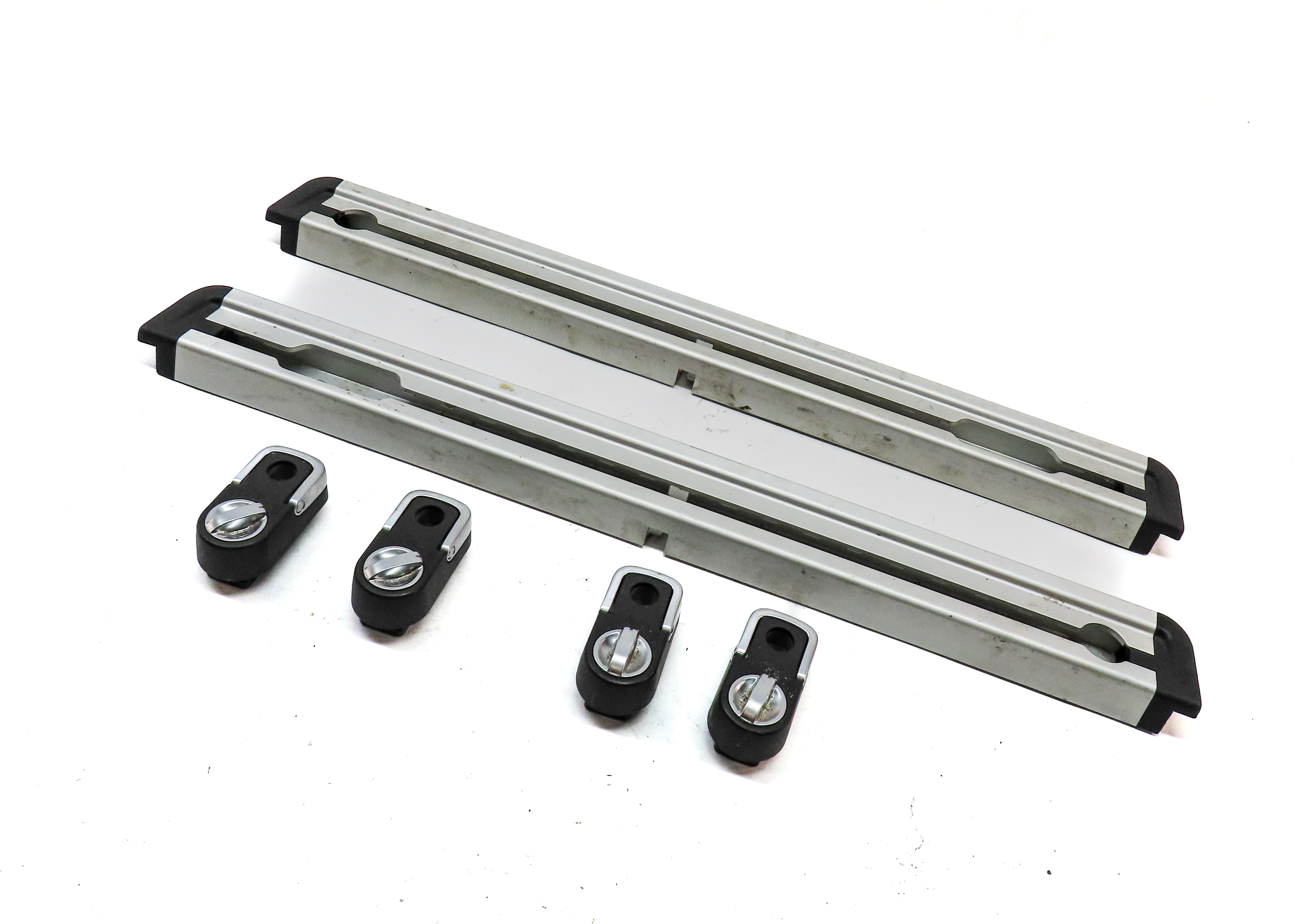 2013 RANGE ROVER EVOQUE (L538) REAR TRUNK CARGO TIE DOWN BUCKLE SET-4 w/ RAILS — exact item pictured